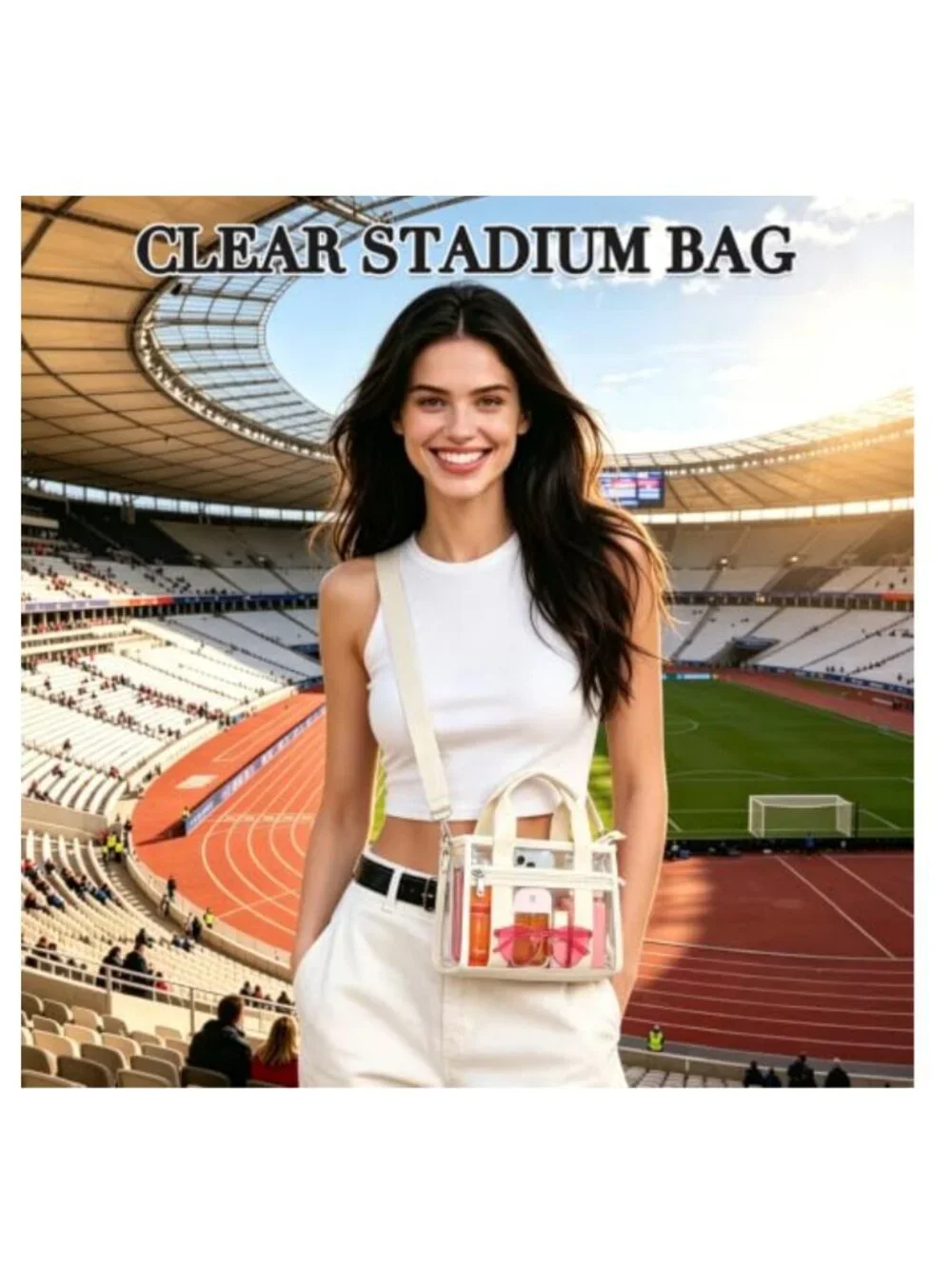 Clear PVC Stadium Approved Satchel Bag for Concerts Events
